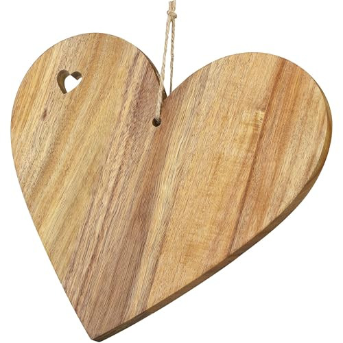 Shojoy 13.7 x 11.8 Inch Valentine's Day Heart Shaped Wood Cutting Board Wooden Serving Board Decorative Serving Platters Wood Heart Chopping and Serving Charcuterie Board for Meat Cheese | Amazon (US)