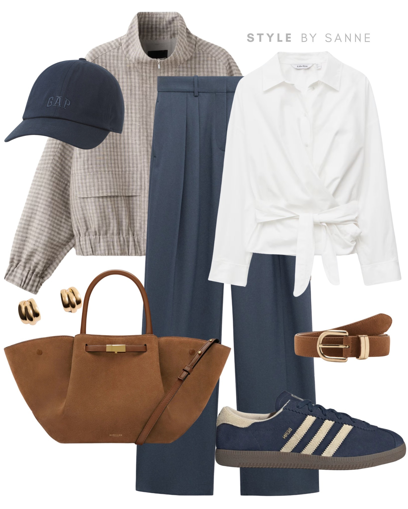 A soft checked jacket paired with tailored blue trousers creates a calm, elevated base. Styled with a wrap blouse, classic sneakers and warm brown accessories for an effortless everyday look that feels both refined and relaxed.💙🤍

#LTKworkwear #LTKstyletip