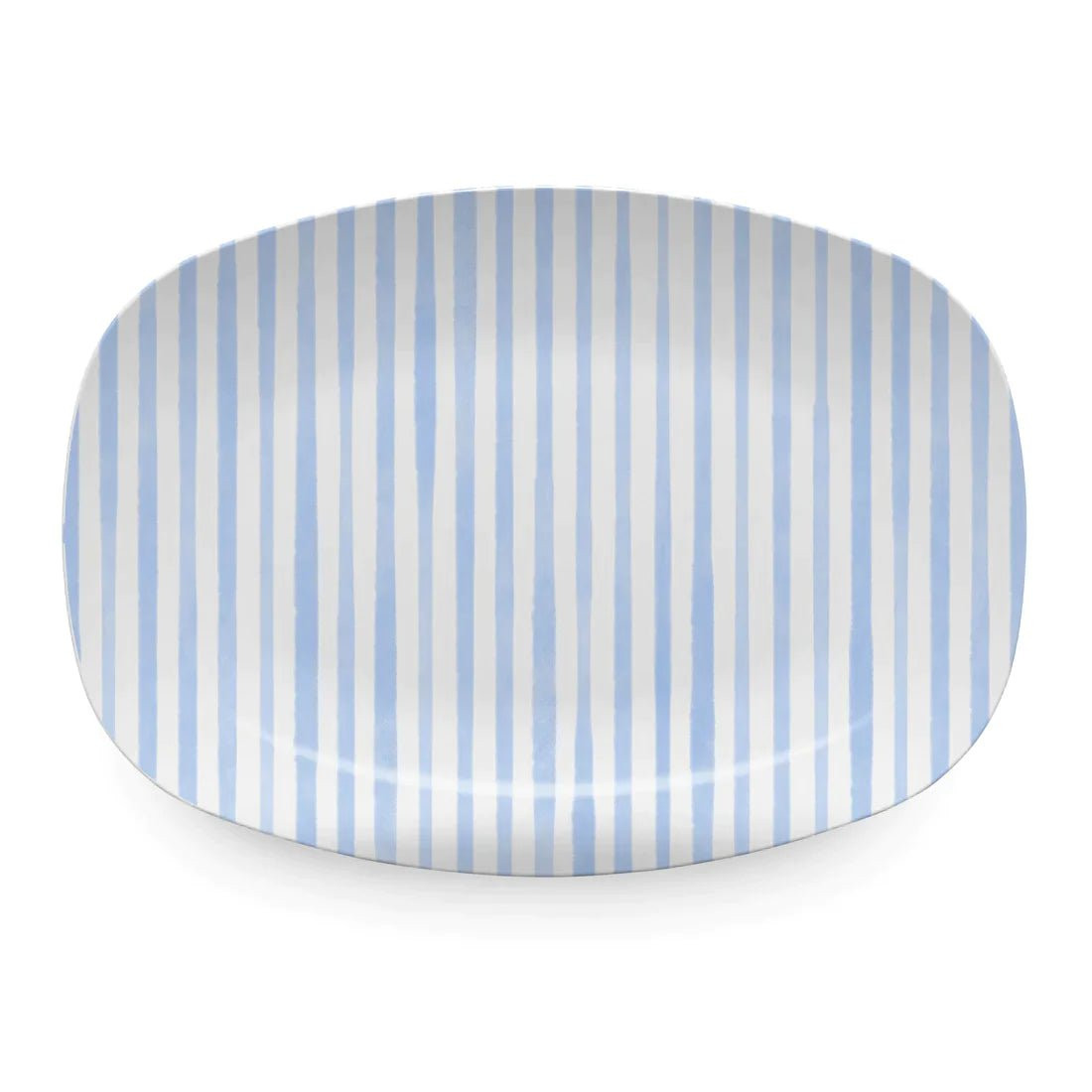 Light Blue Simple Stripes Platter | Mariposa