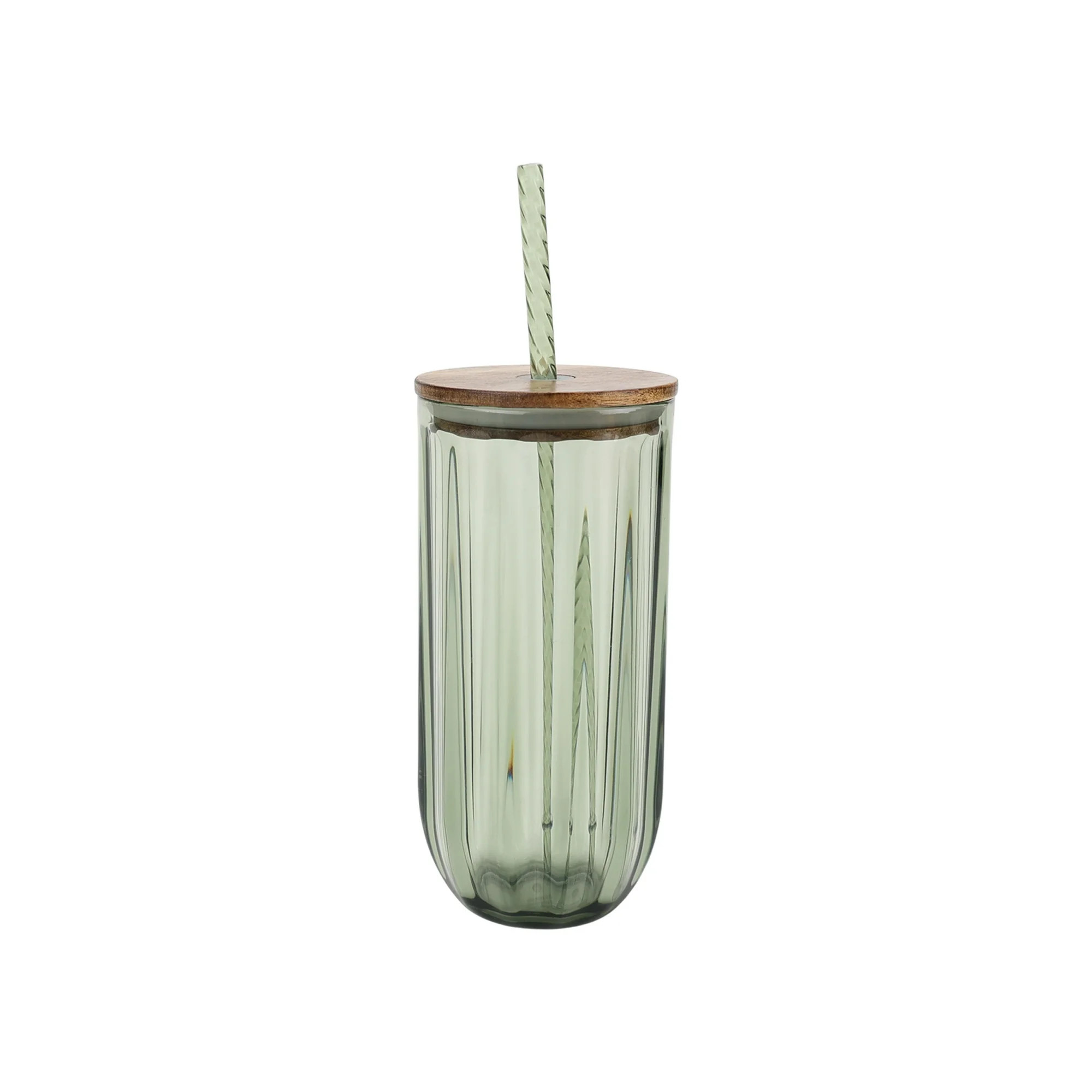 Better Homes & Gardens Fluted 21-Ounce Tritan Plastic Sipper with Acacia Wood Lid, Green - Walmar... | Walmart (US)