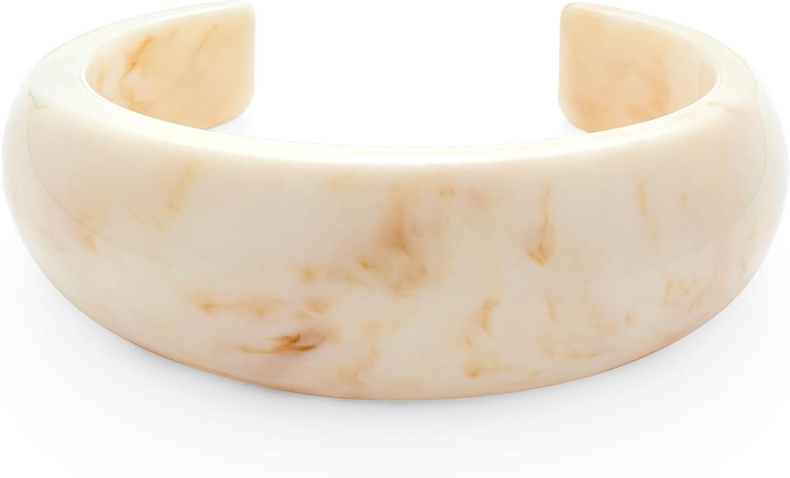 Chunky Acrylic Bangles Bracelets For Women Geometric Acrylic Resin Acetate Mottled Wide Bangle Br... | Amazon (US)