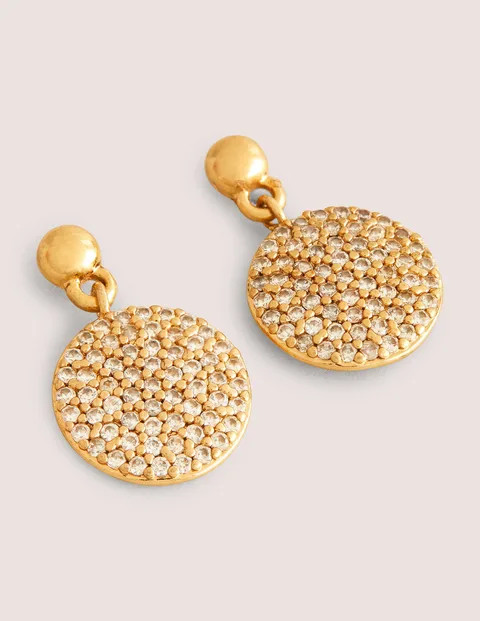 Pavé Disk Earrings | Boden (UK & IE)