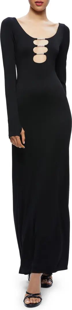 Kalena Beaded Cutout Detail Long Sleeve Maxi Dress | Nordstrom