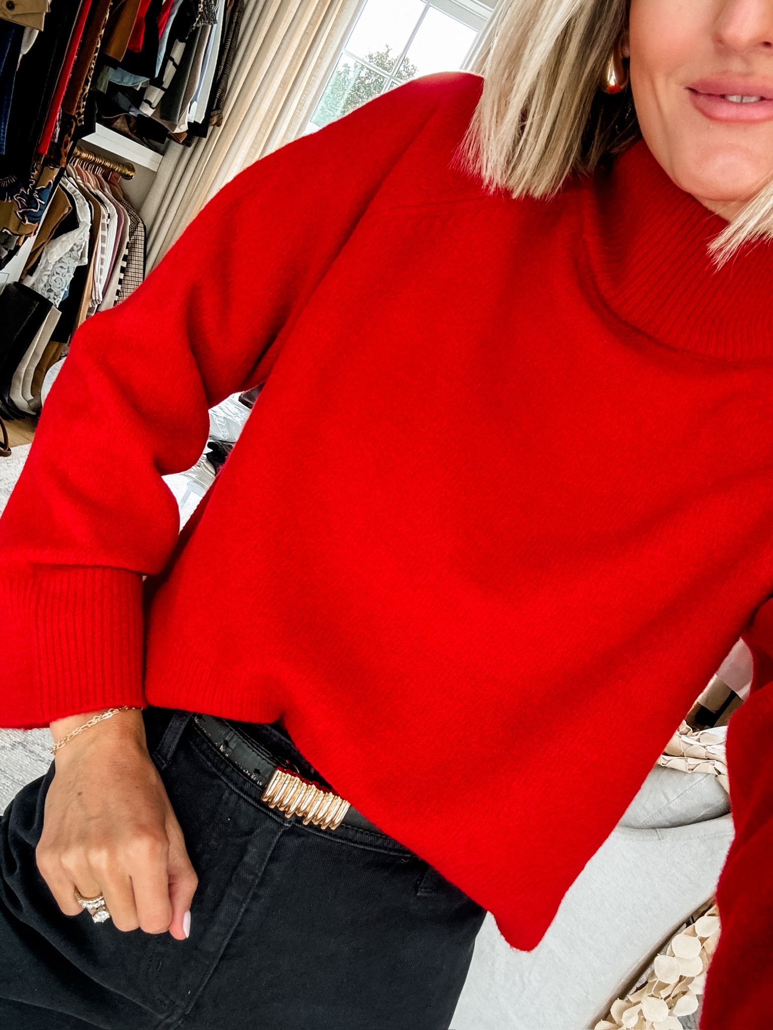 This sweater & these jeans are 30% off for Target Circle week! 👏🏼 Wearing XS/2!

Loverly Grey, Target finds, Target circle week, red sweater, wide leg jeans, black jeans 

#LTKStyleTip #LTKSaleAlert #LTKSeasonal