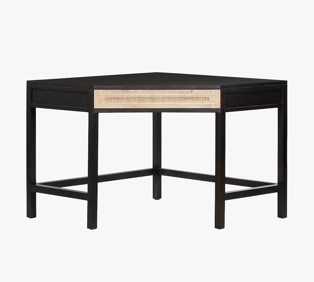 Dolores Cane Corner Desk with Drawer | Pottery Barn (US)
