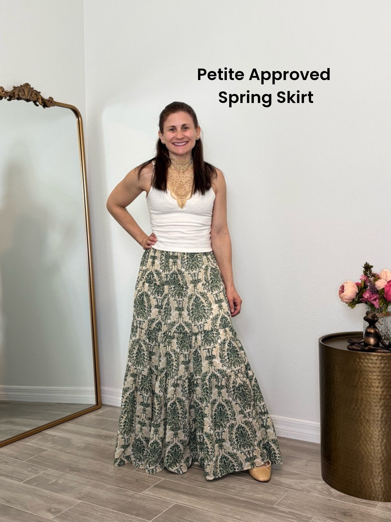 Amazing bra friendly lace design top (it’s a top seller) + my current favorite spring skirt that’s petite friendly too!

#LTKootd #LTKPetite #LTKOver40