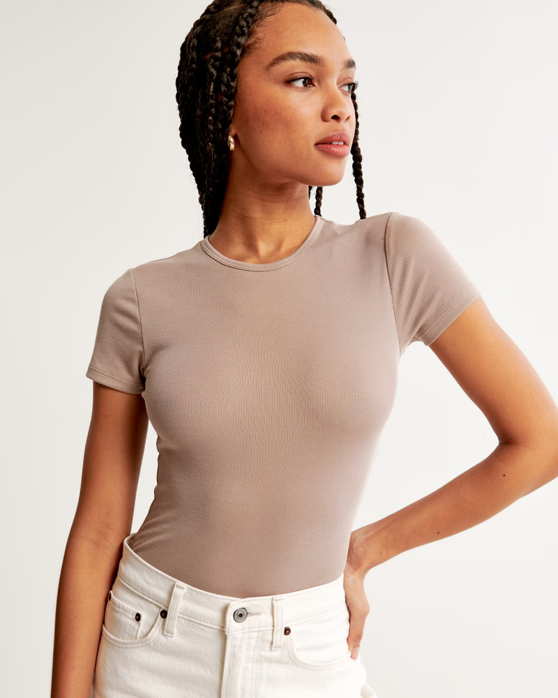 Sandwash Rib Tuckable Baby Tee | Abercrombie & Fitch (US)