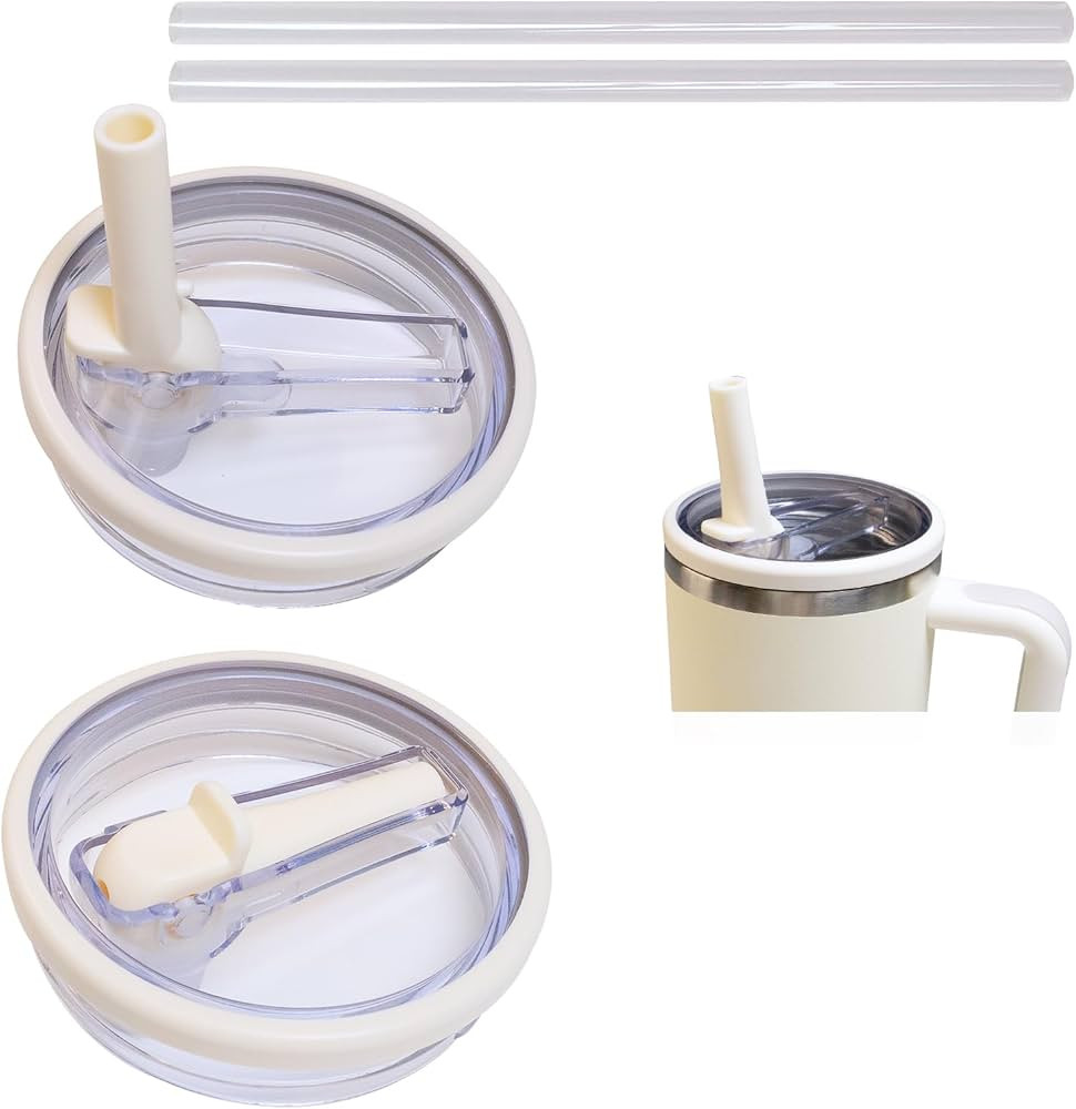 2PCS Tumbler Flip Straw Lid Replacement Fit for Stanley Quencher 40 oz, Leak-Proof, Straw Lid Rep... | Amazon (US)