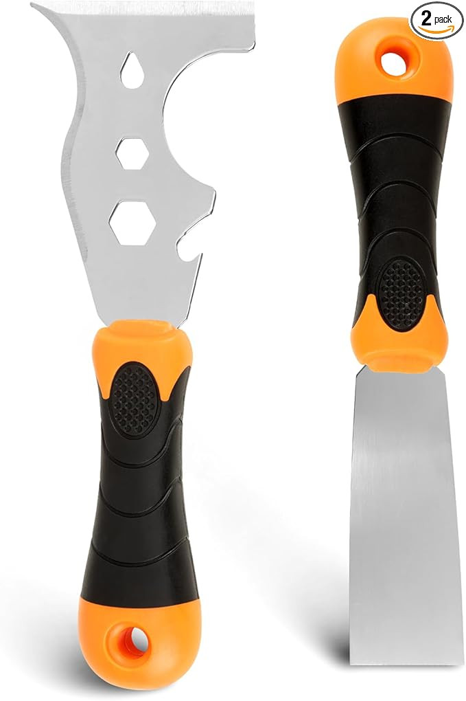 WEGAZ-2 Pack, 12-In-1 Paint Scraper Tool，Multi-Use Painters Tool, 1.5 Inch Stainless Steel Putt... | Amazon (US)