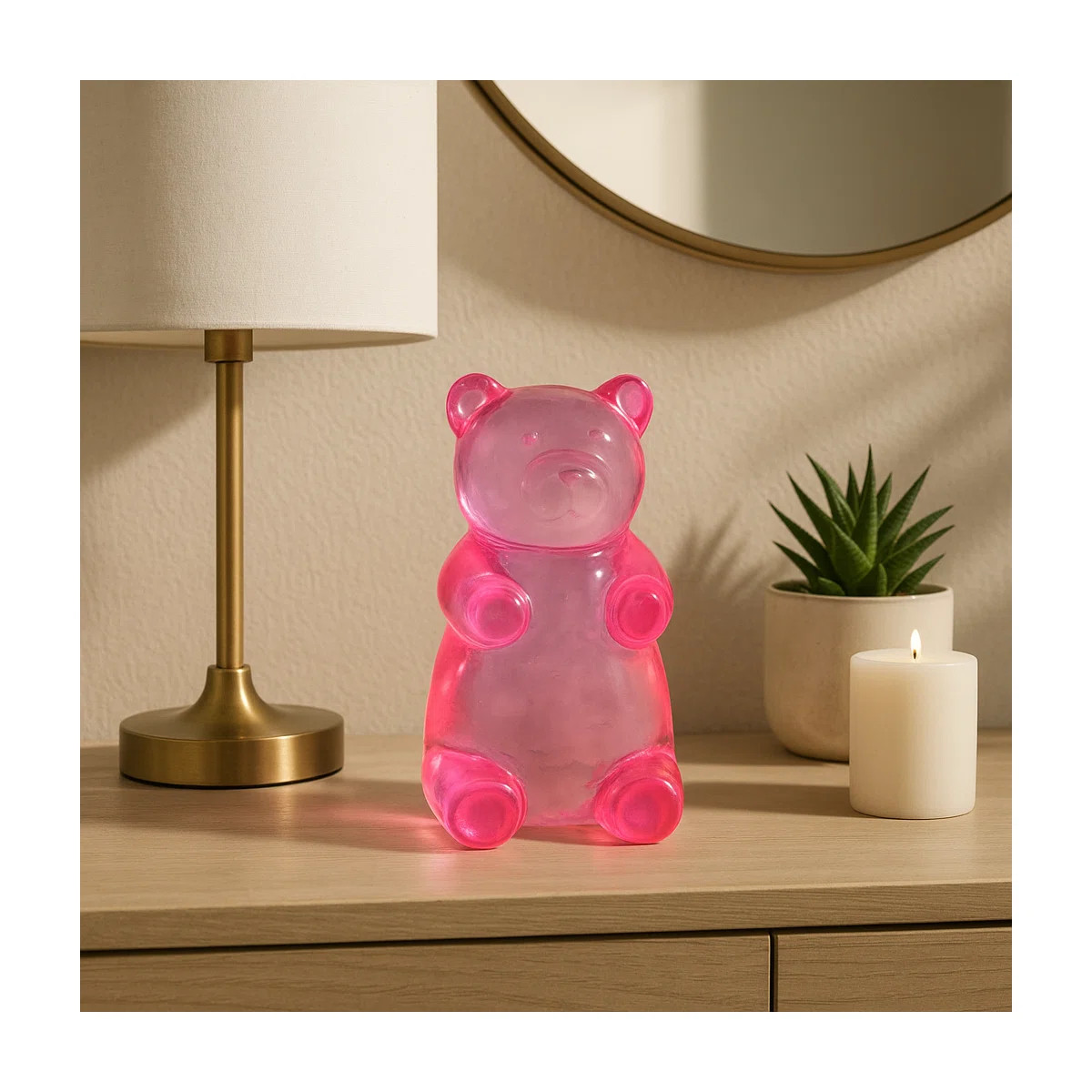 Decorative Happy Candy Bear Figurine Sculpture - Whimsical Design Home Decor - Statue Accent Shel... | Wayfair North America