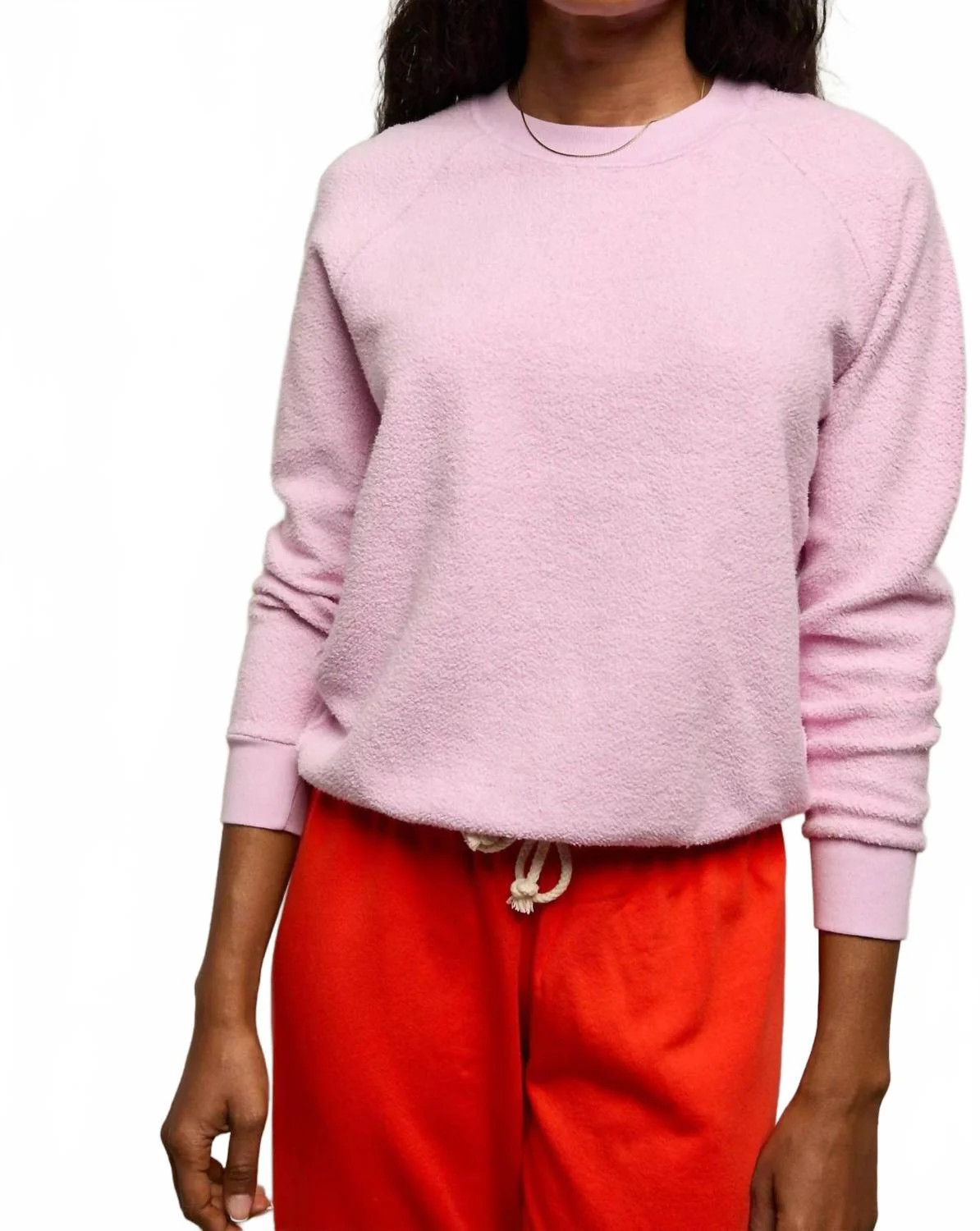 Ziggy Cotton Fleece Sweatshirt In Sugar Pink | Shop Simon