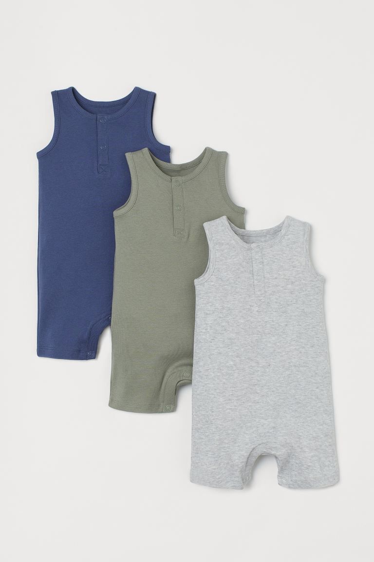 3-pack Sleeveless Romper Suits | H&M (US + CA)