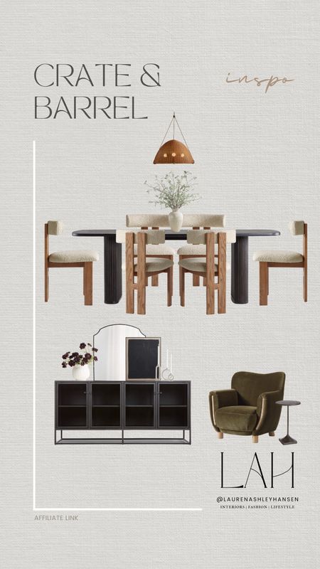 Crate & Barrel dining room inspiration! Most of our dining room pieces are from Crate & Barrel and I absolutely love them. The quality, style, and finishes are all so good. I love the neutral tones of these inspo, and of course the organic modern nature! 

#LTKHome #LTKStyleTip