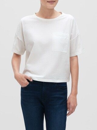 Petite Organic Cotton Boxy Pocket T-Shirt | Banana Republic Factory