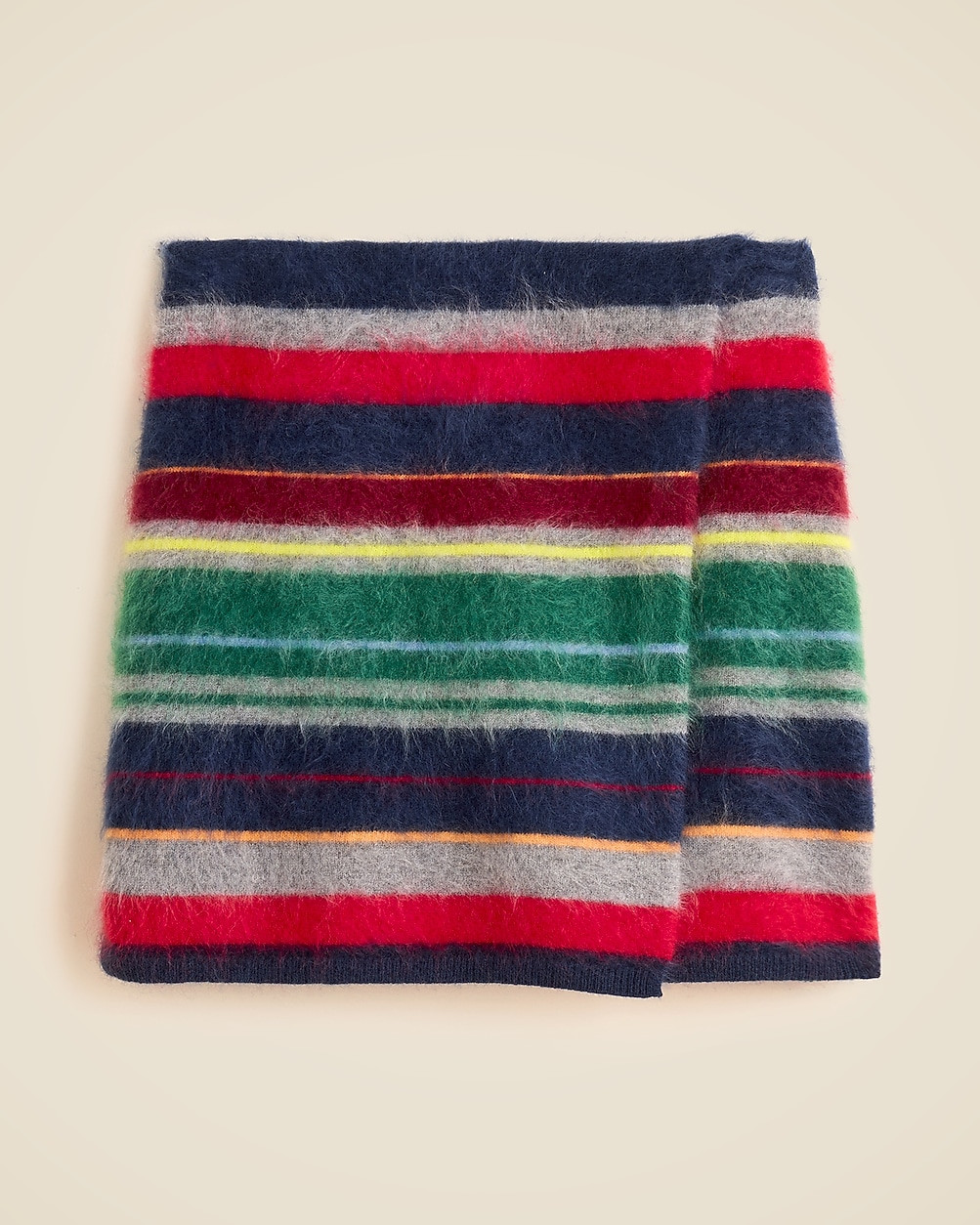 Collection brushed cashmere faux-wrap mini skirt in vintage stripe | J. Crew US
