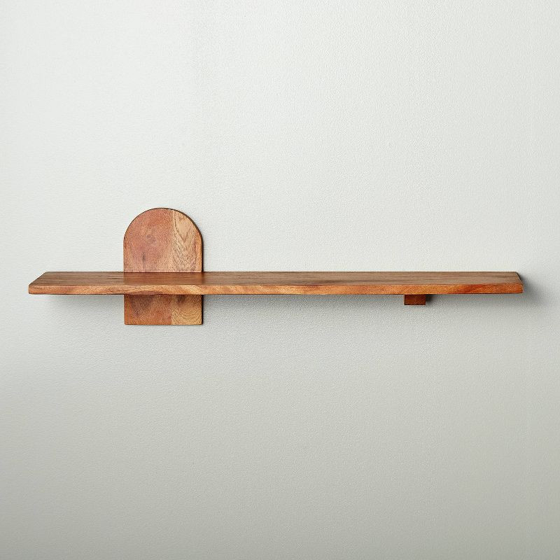 Asymmetrical Arch Floating Wood Shelf Brown - Hearth & Hand™ with Magnolia | Target