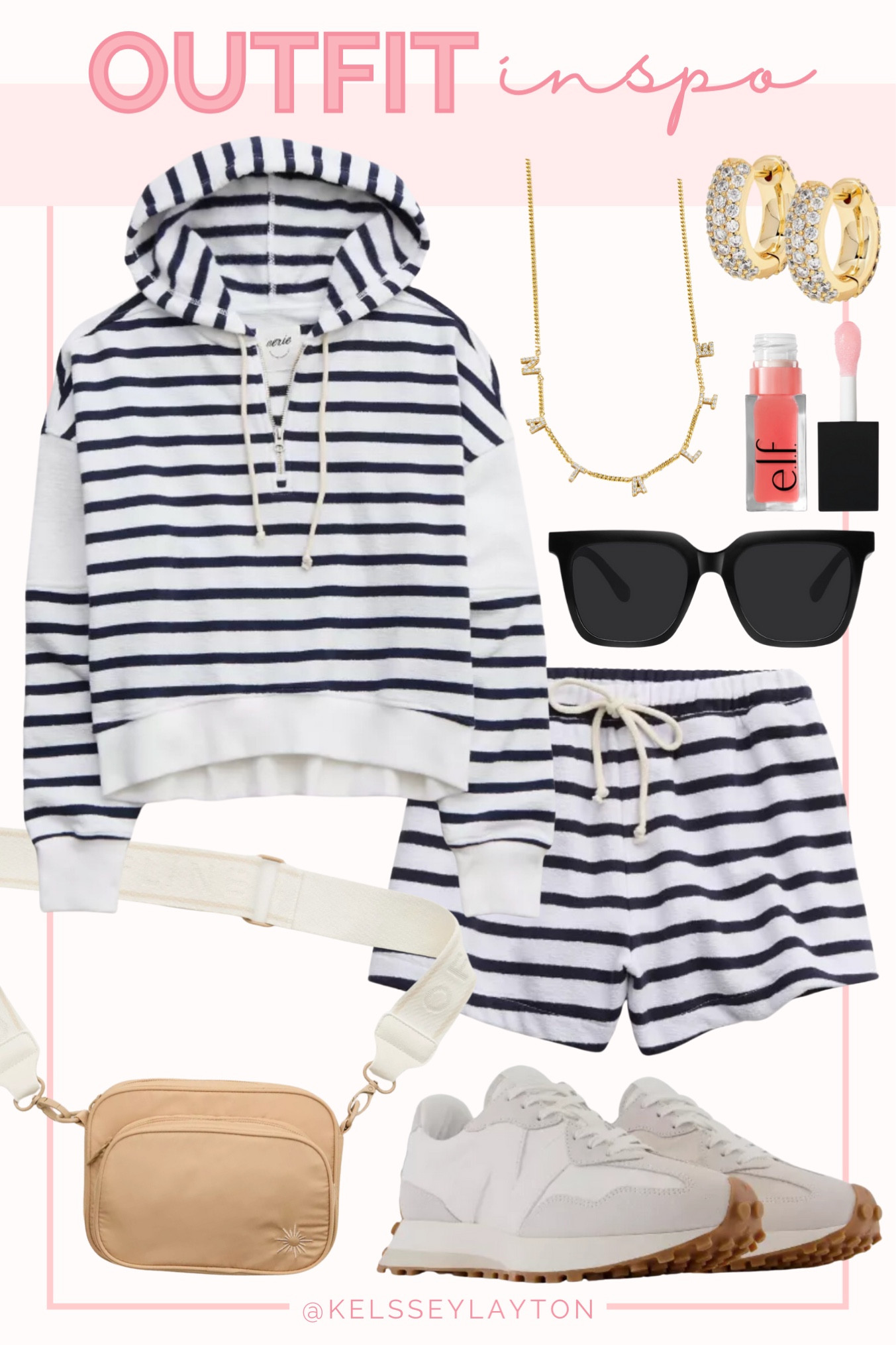 Outfit idea, LTK sale, striped set, lounge set, aerie, belt bag, hoka sneakers 

#LTKfindsunder50 #LTKsalealert #LTKSpringSale