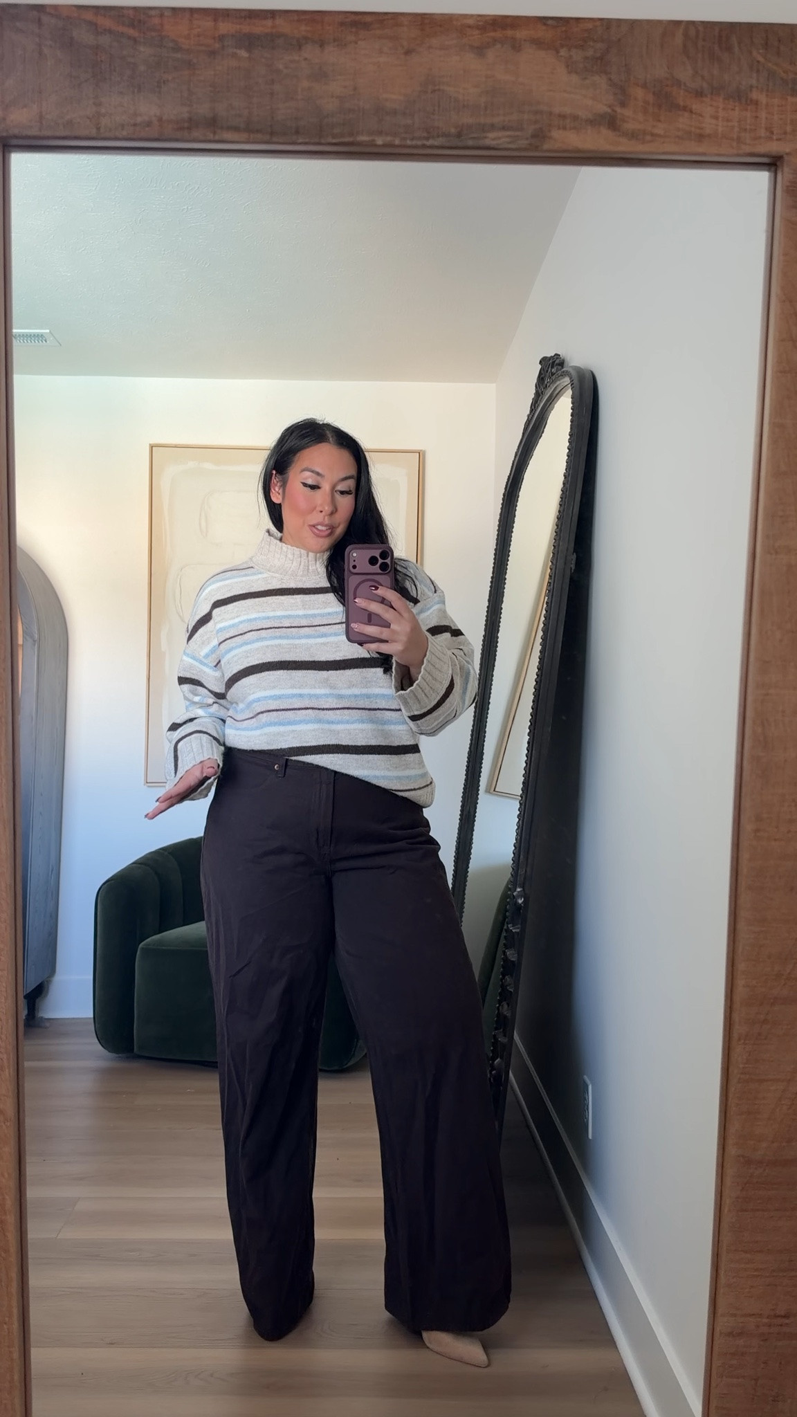 You guys know how much I love these wide leg jeans, the rise, the fit is so comfortable and lightweight! Paired it with the cutest fall striped sweater. Wearing an 33 in the denim, large in the top. Abercrombie is having a huge sale!!  Use code AFLTK to get an additional 20% off almost everything! abercrombie, fall style, fall fashion, on sale, fall staples 

 #LTKSeasonal #LTKMidsize