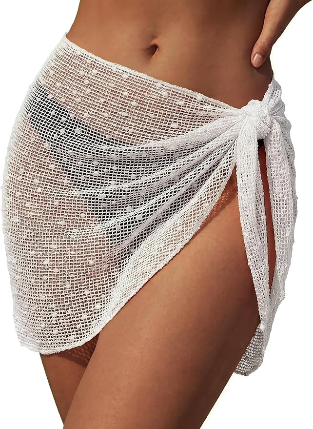 Ekouaer Sarong Wraps for Women Beach Cover Up Short Crochet Bikini Swimsuit Coverup Skirts for Sw... | Amazon (US)