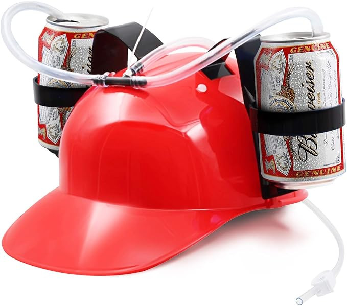 Novelty Place Guzzler Drinking Helmet Beer Hat - Can Holder Drinker Hat Cap with Straw for Beer a... | Amazon (US)