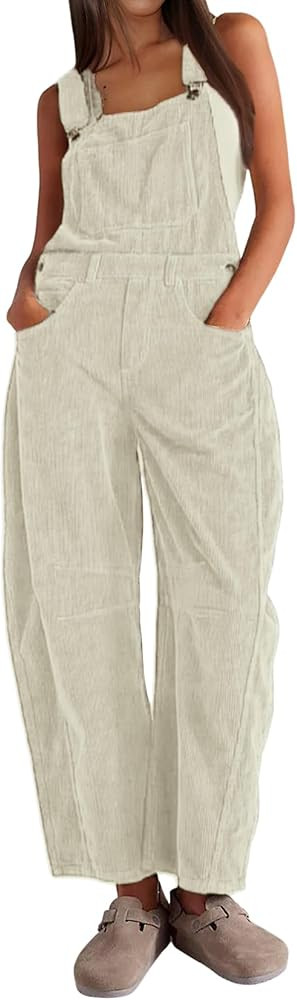 AMEBELLE Corduroy Overalls for Women Barrel Wide Leg Bib Corduroy Pants Women Adjustable Romper J... | Amazon (US)