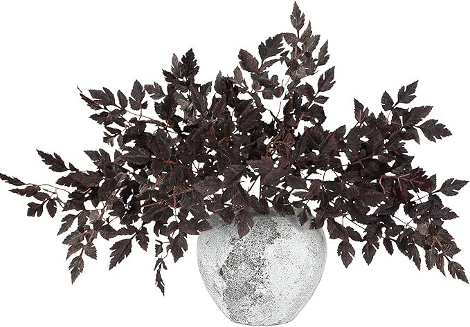 Sggvecsy 6 Pack 17.7’’ Artificial Cimicifuga Leaf Fall Leaves Spray Faux Plum Plant Ramosa St... | Amazon (US)