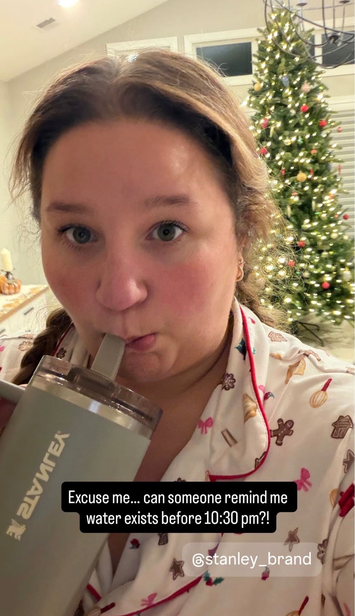 Christmas pajamas and chugging my Stanley… Can someone remind water exists before 10:30 pm?!?!!

#LTKHoliday #LTKmomlife #LTKselfcare