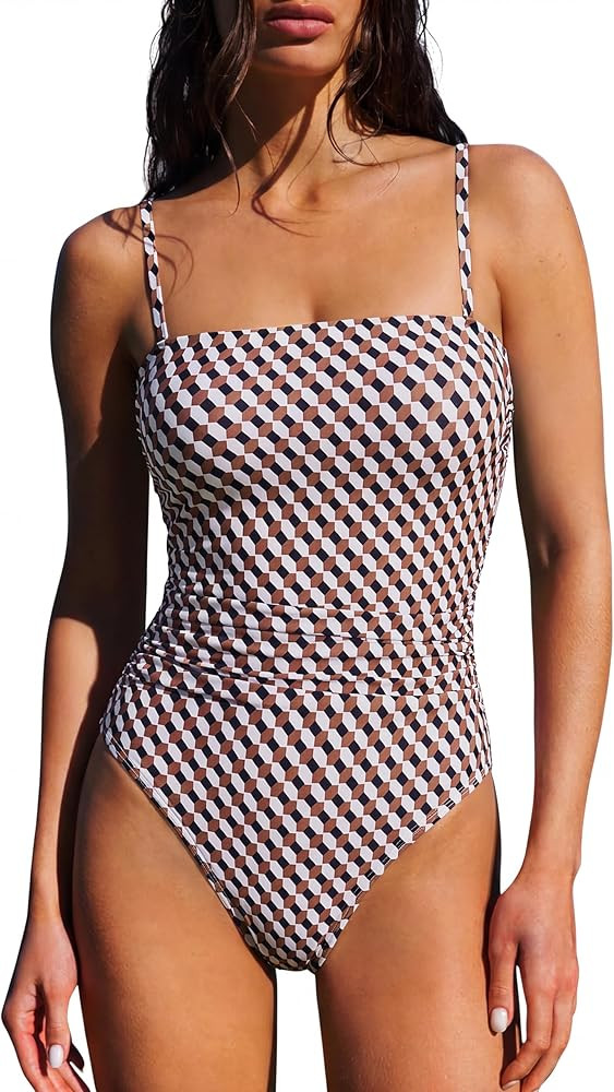 SUUKSESS Women Sexy One Piece Swimsuit Tummy Control Square Neck Bathing Suit | Amazon (US)