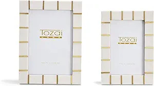 TOZAI Lines Set of 2 Brass Lines Photo Frames Includes 2 Sizes: 4" x 6" and 5" x 7" | Amazon (US)