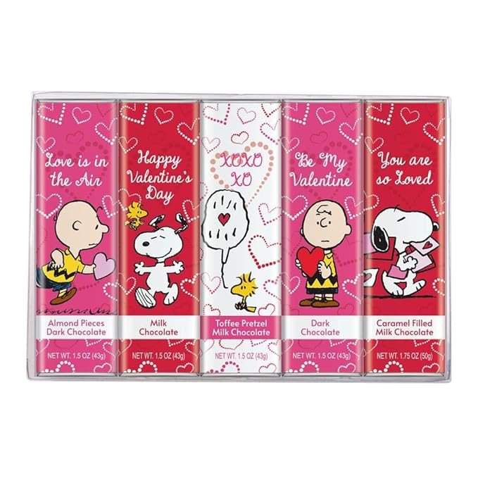 Snoopy Chocolate Variety Gift Box, 5 Gourmet Belgian Chocolate Bars, 1.5oz Each | Amazon (US)