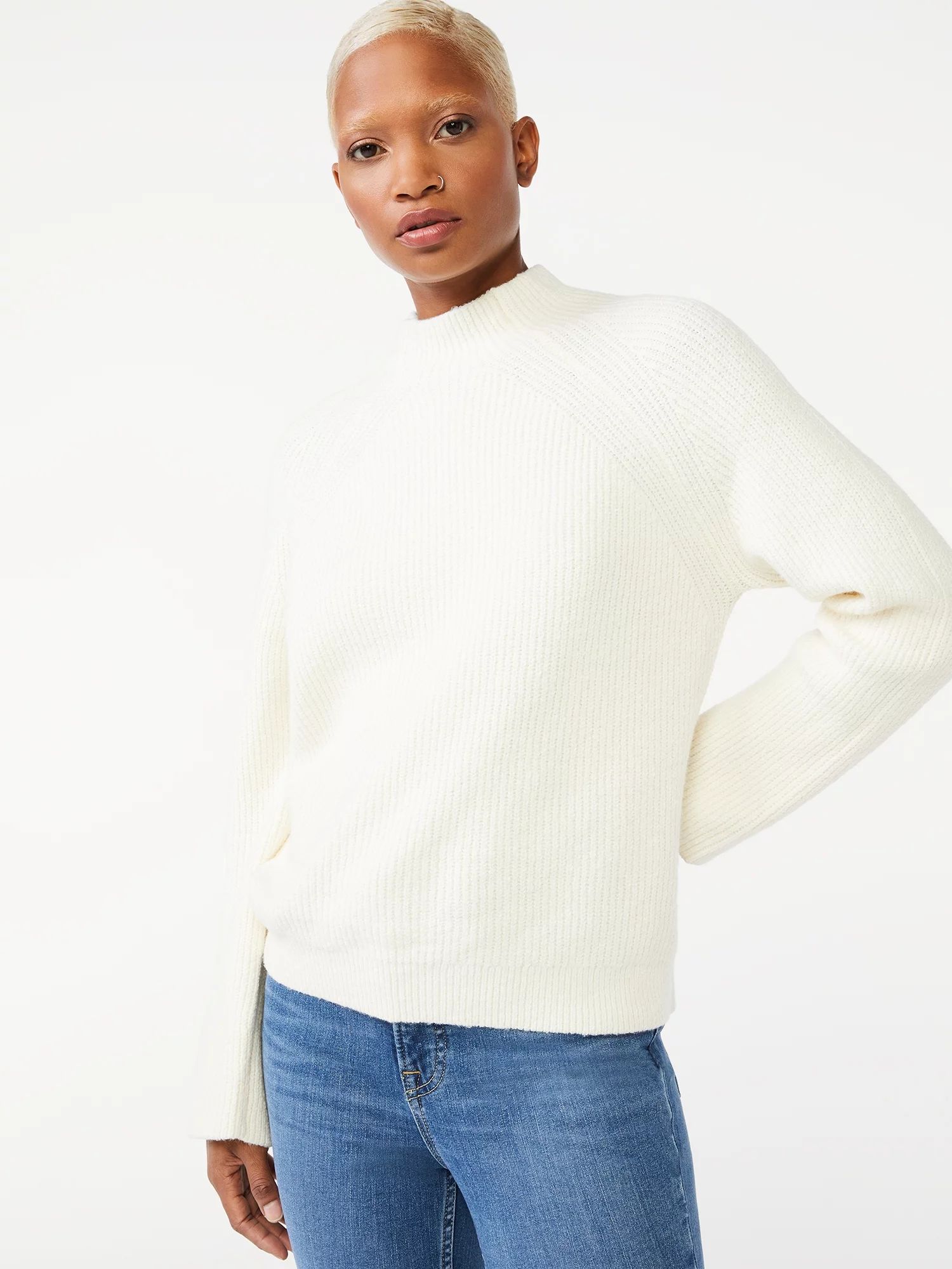 Free Assembly Women's Mock Neck Sweater | Walmart (US)