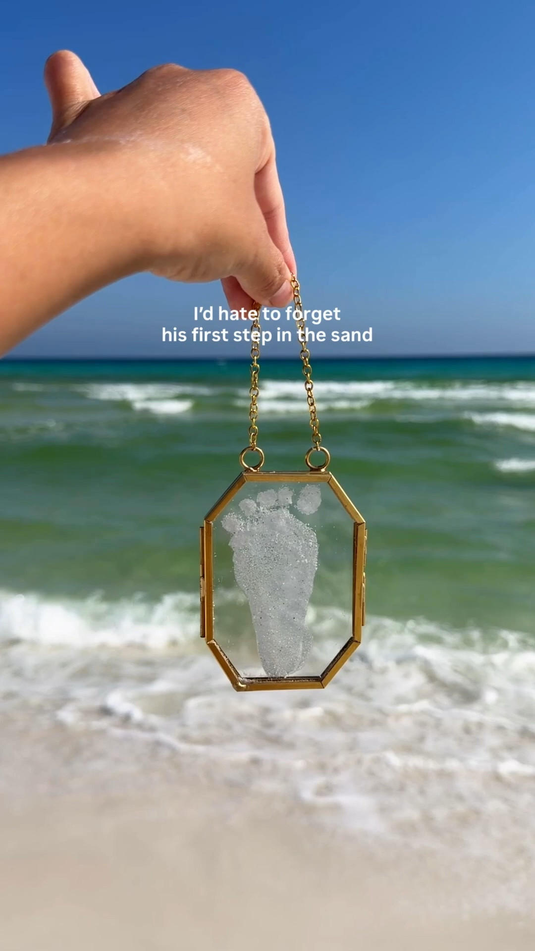 Sandy footprint keep sake diy in floating brass frame. DIY with baby!

#LTKHome #LTKBaby #LTKTravel