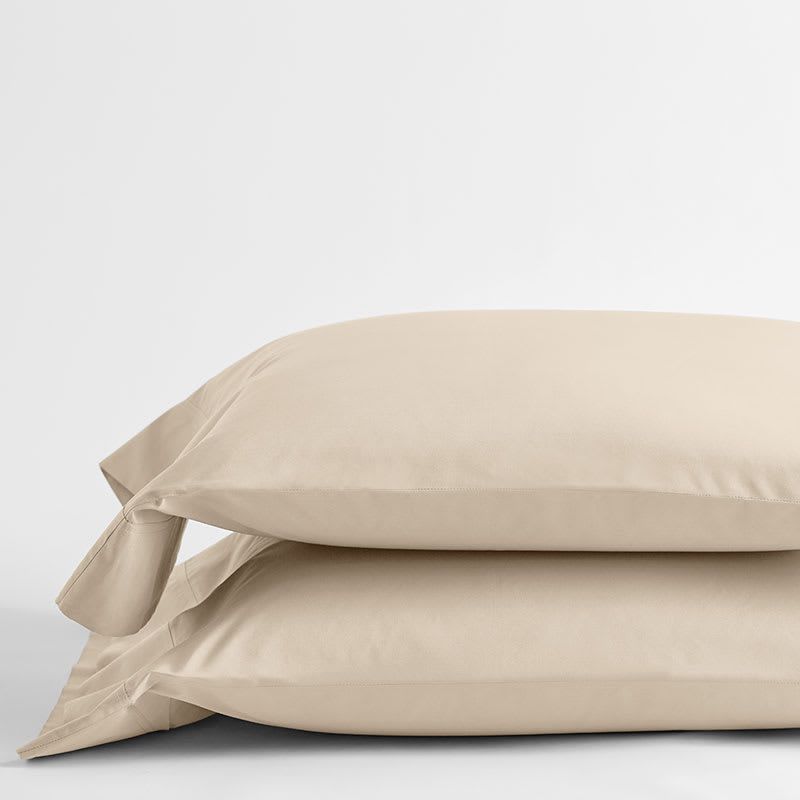 Legends Hotel™ Supima® Cotton Percale Pillowcases - Oatmeal - Ivory, Size STANDARD | The Company Sto | The Company Store