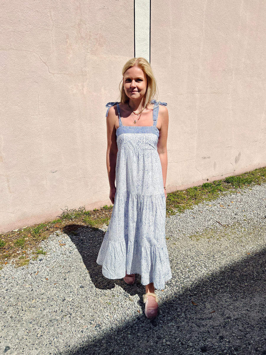 Allyson Maxi Dress Blue Toile | Madison Mathews