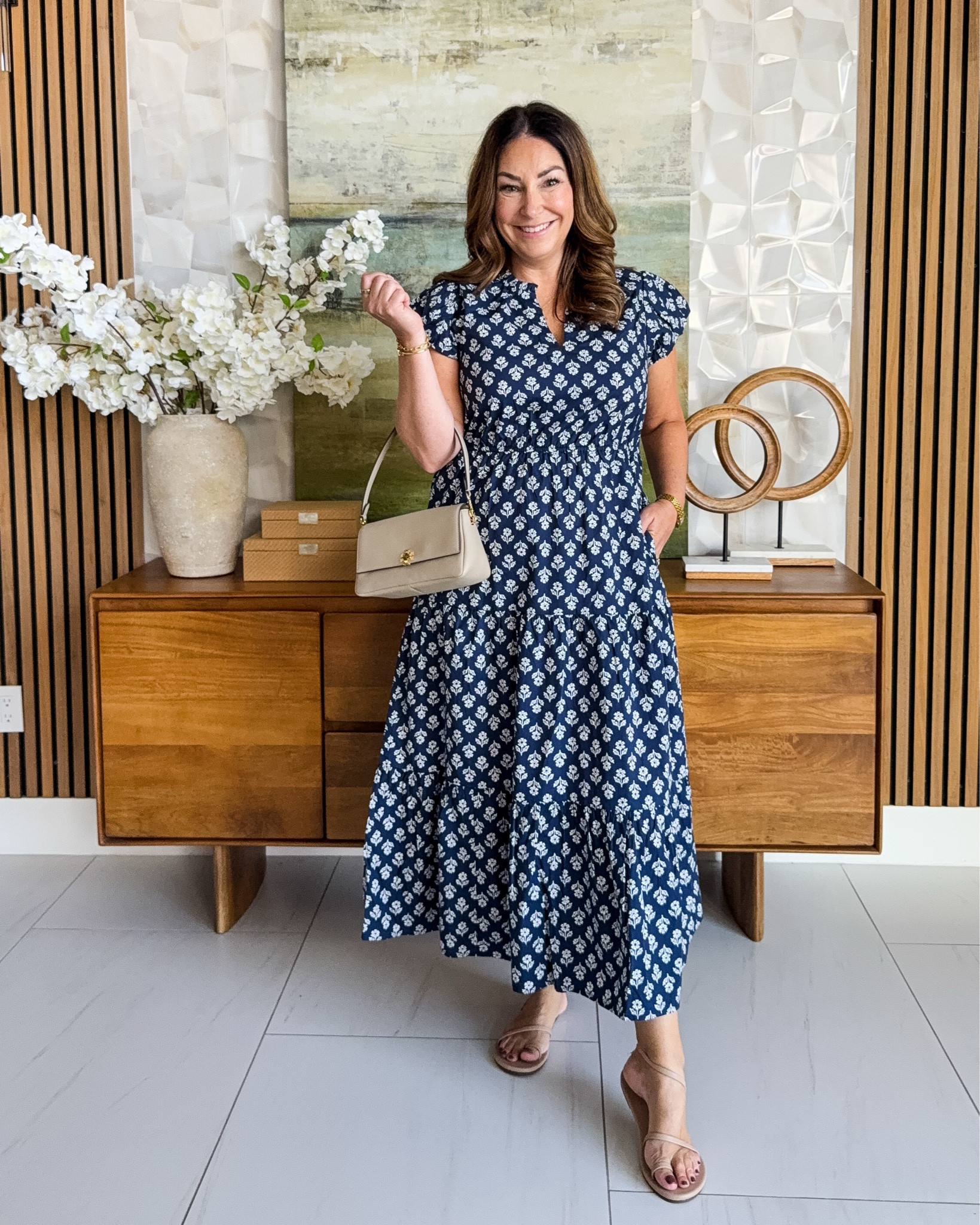 💙 Block print never misses. Breezy cotton, flutter sleeves, a ruffled split neck, and an elastic waist that makes it feel like a nightgown in the best way — plus pockets. Great fir meet the teacher nights 

Wearing size large 

@jcrew

#LTKmomlife #LTKSeasonal #LTKMidsize
