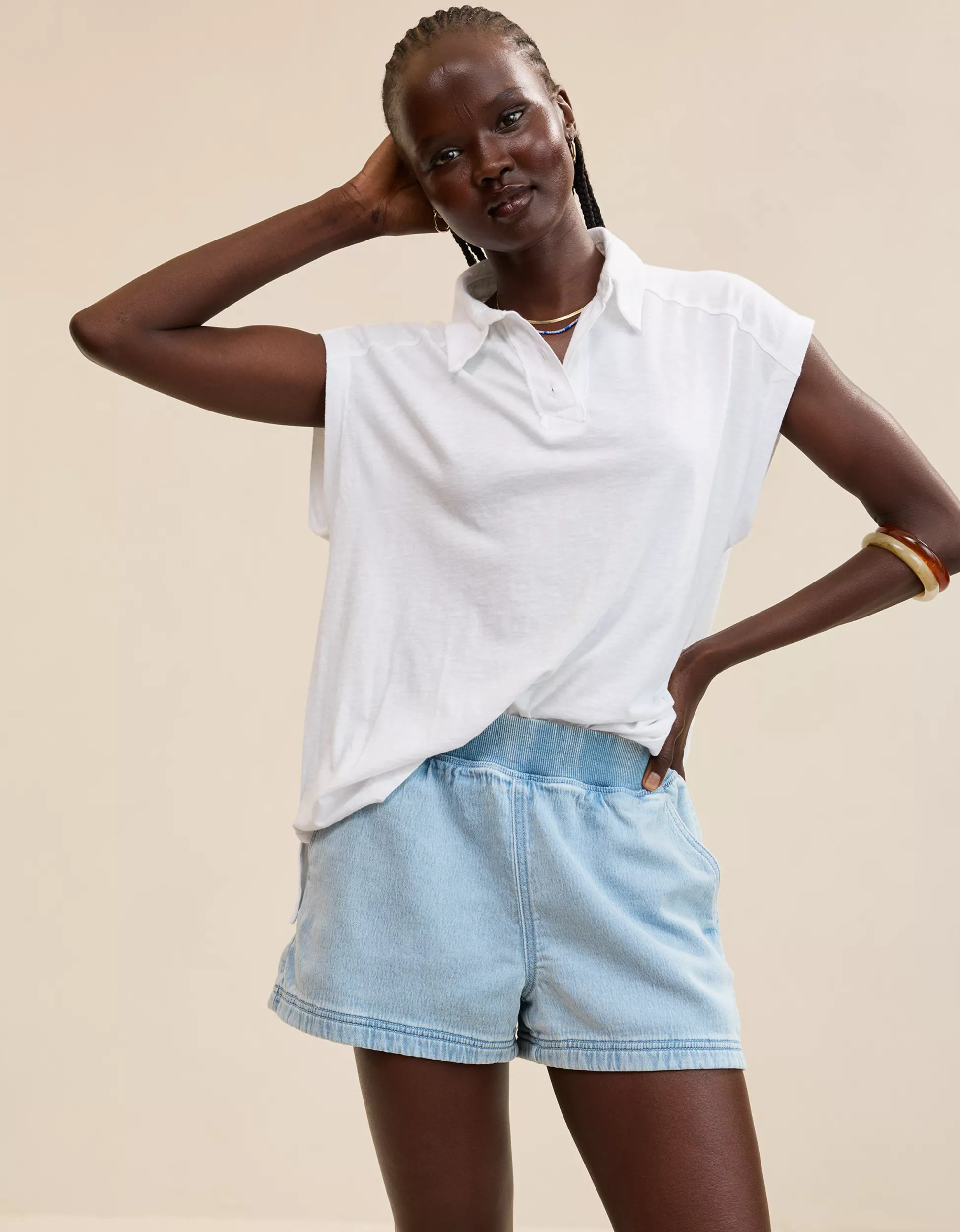 Aerie Daydream Denim Stretch Short | Aerie