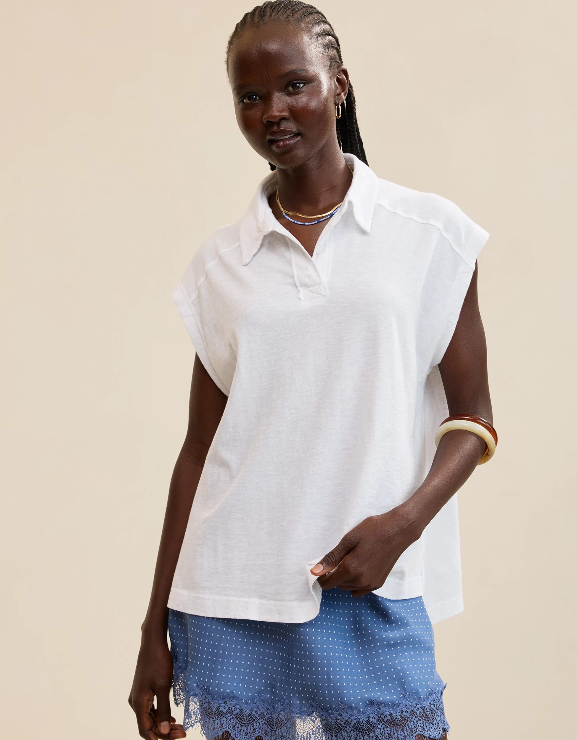 Aerie Happiest Oversized Polo T-Shirt | Aerie