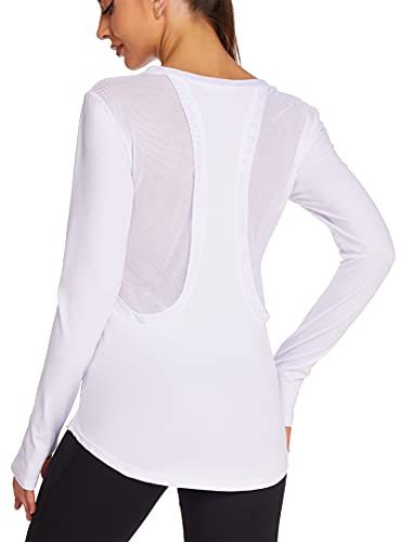 PINSPARK Long Sleeve Workout Tops for Women Breathable Hiking Shirts with Thumbholes Loose Fit At... | Amazon (US)