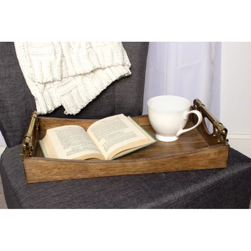 Contemporary Wood Accent Tray | Wayfair North America