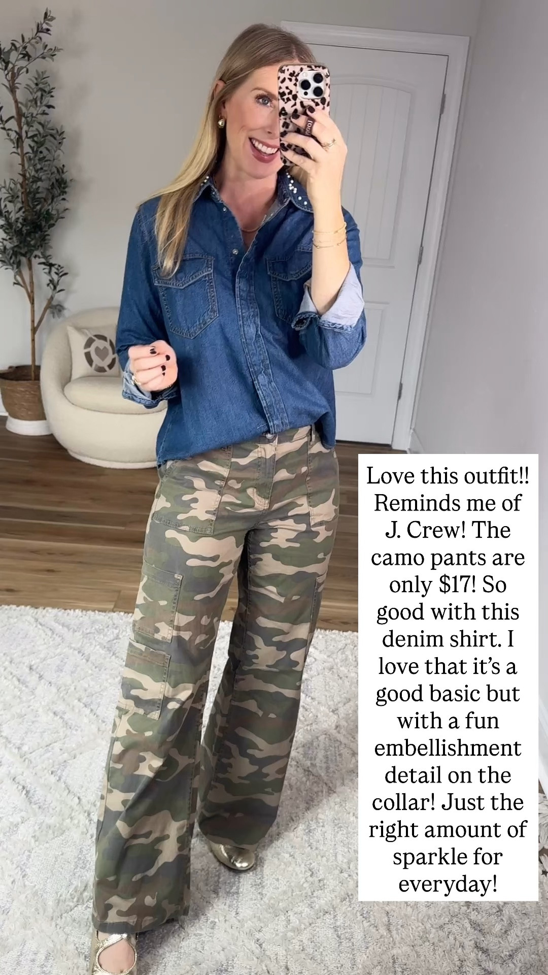Walmart outfit, denim top, camo pants 

#LTKStyleTip #LTKFindsUnder50