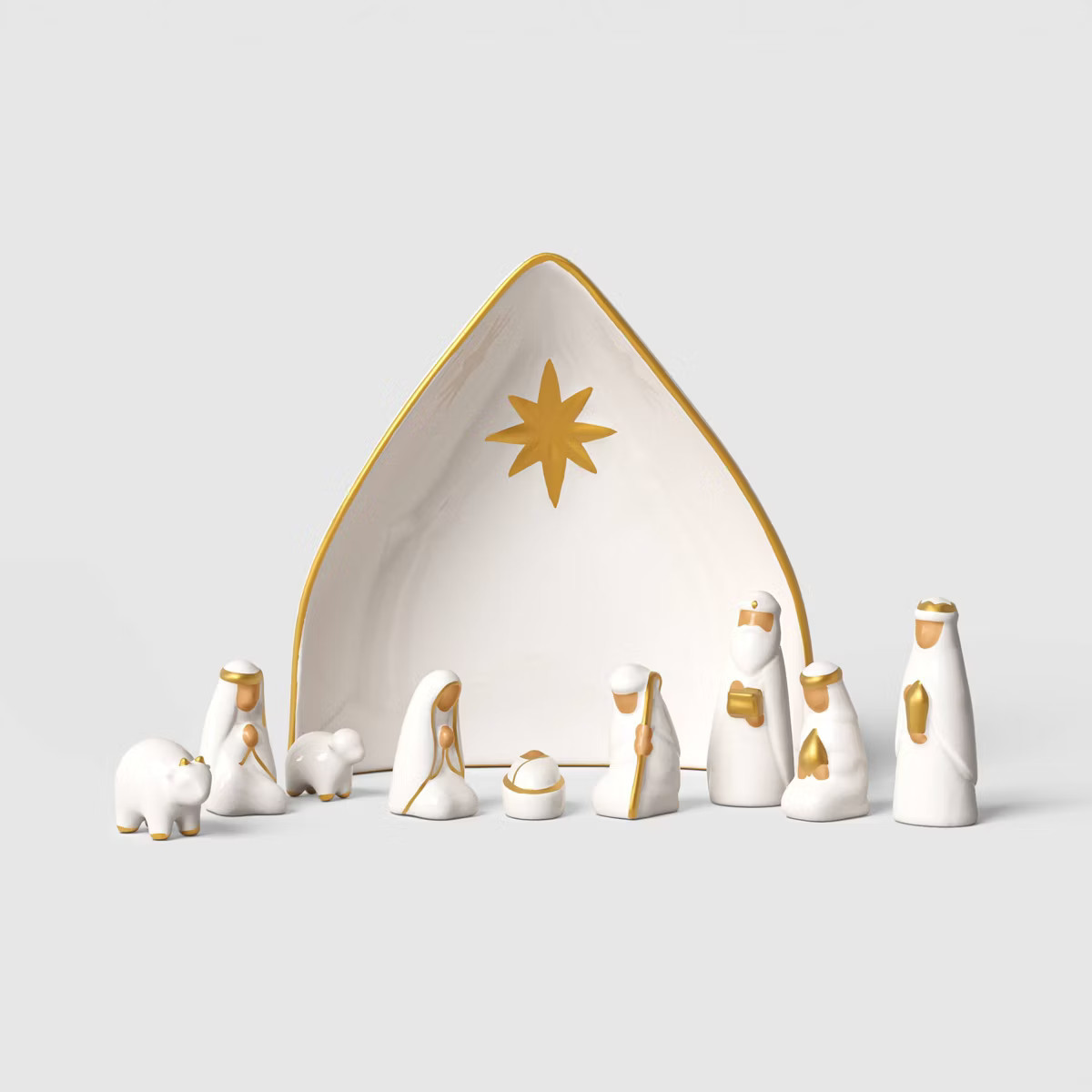 10pc Ceramic Nativity Set Christmas White - Threshold™ | Target