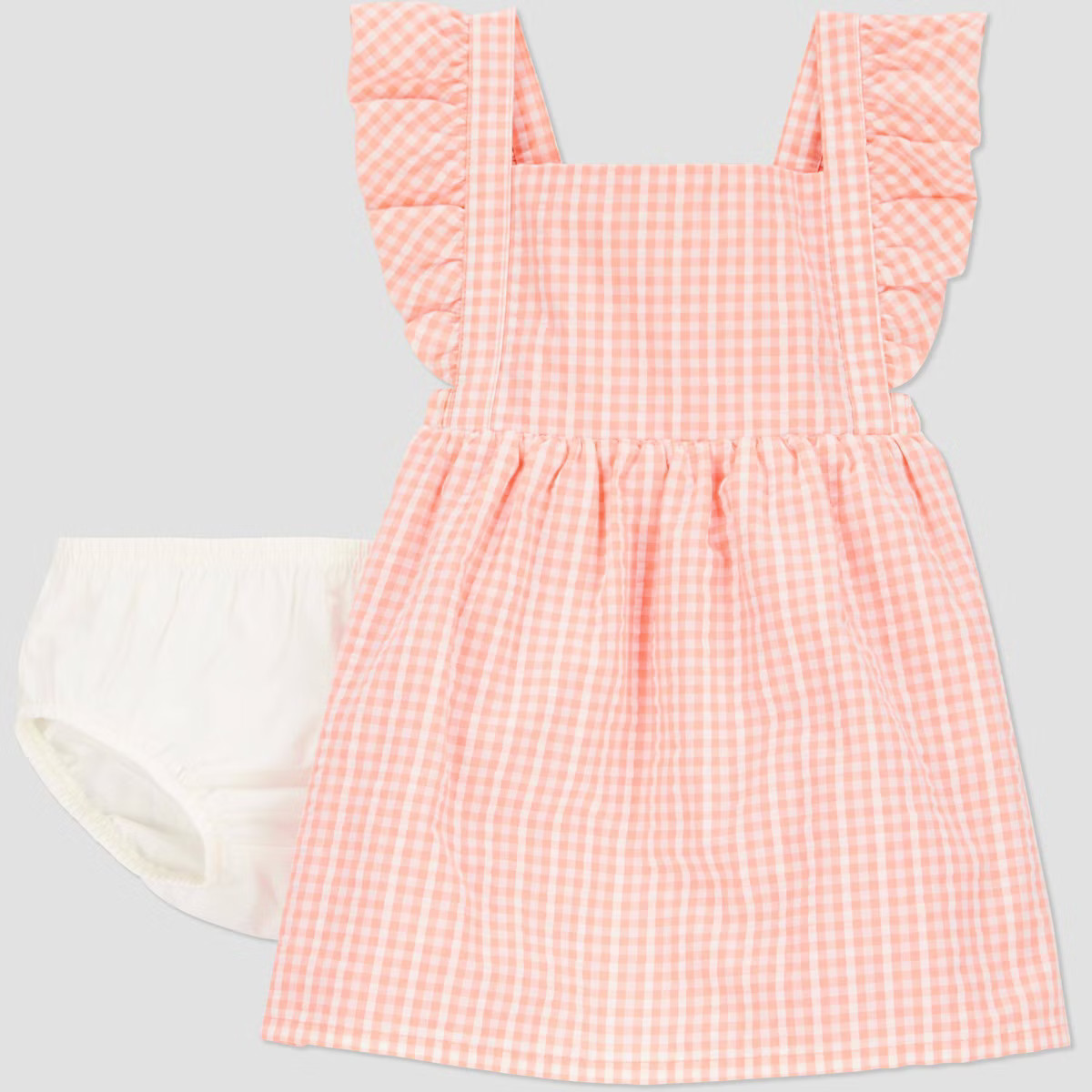 Carter's Just One You®️ Baby Girls' Gingham Dress - Peach | Target