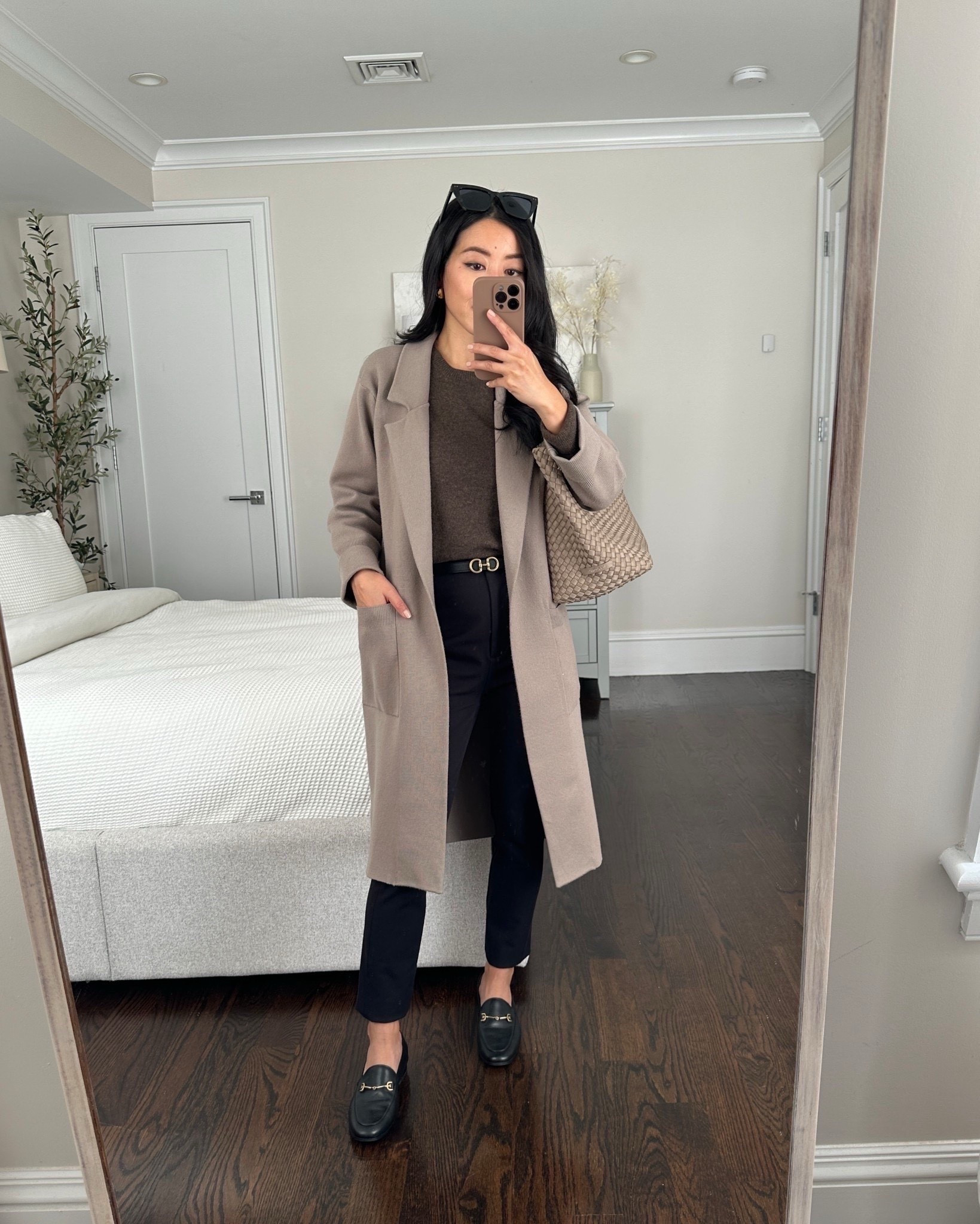 Amazon cardigan jacket outfit
• cardigan jacket sz S - this is the “gray” but in person it’s actually taupe. I usually take xxs and assumed the S would be much too big, but it actually fits a good amount of oversized on me after I cuffed the sleeves. This is a more structured cardigan jacket rather than flowy. 
• Quince crewneck cashmere sweater XS 
• Quince ankle pants xs - runs slim and small. 
• Sam Edelman Loraine loafers 5.5
• Naghedi medium tote

Petite friendly, casual fall work outfit, business casual workwear , Amazon prime day sale

#LTKWorkwear #LTKPetite #LTKSaleAlert