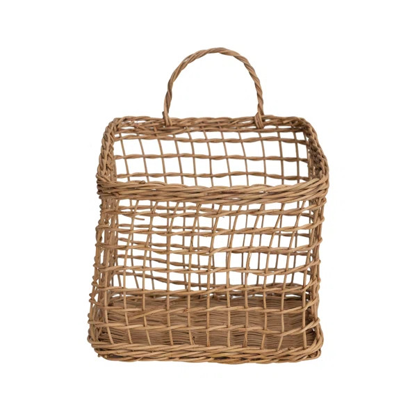Hewins Woven Rattan Wall Organizer with Wall Baskets | Wayfair North America