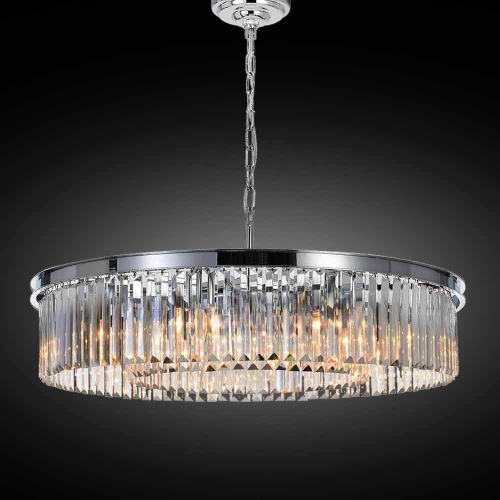 Crystal Chrome Chandeliers Modern Contemporary Ceiling Lights Fixtures Pendant Lighting for Dinin... | Amazon (US)