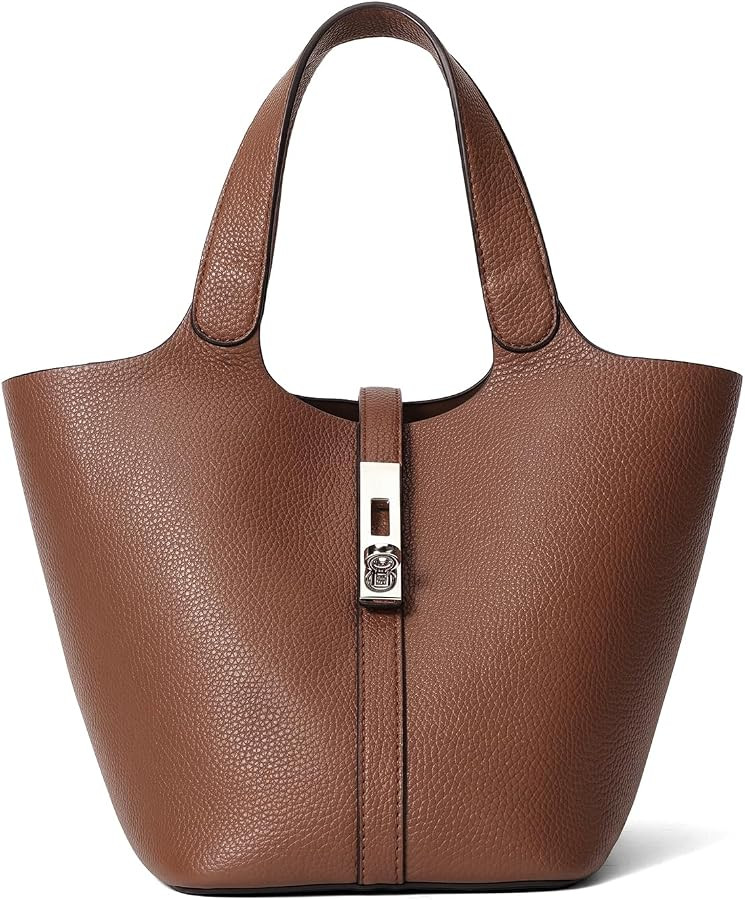 Tote Bag for Women Vegan Leather Bucket Purse for Women Top Handle Handbag Shoulder Bag with Deta... | Amazon (US)