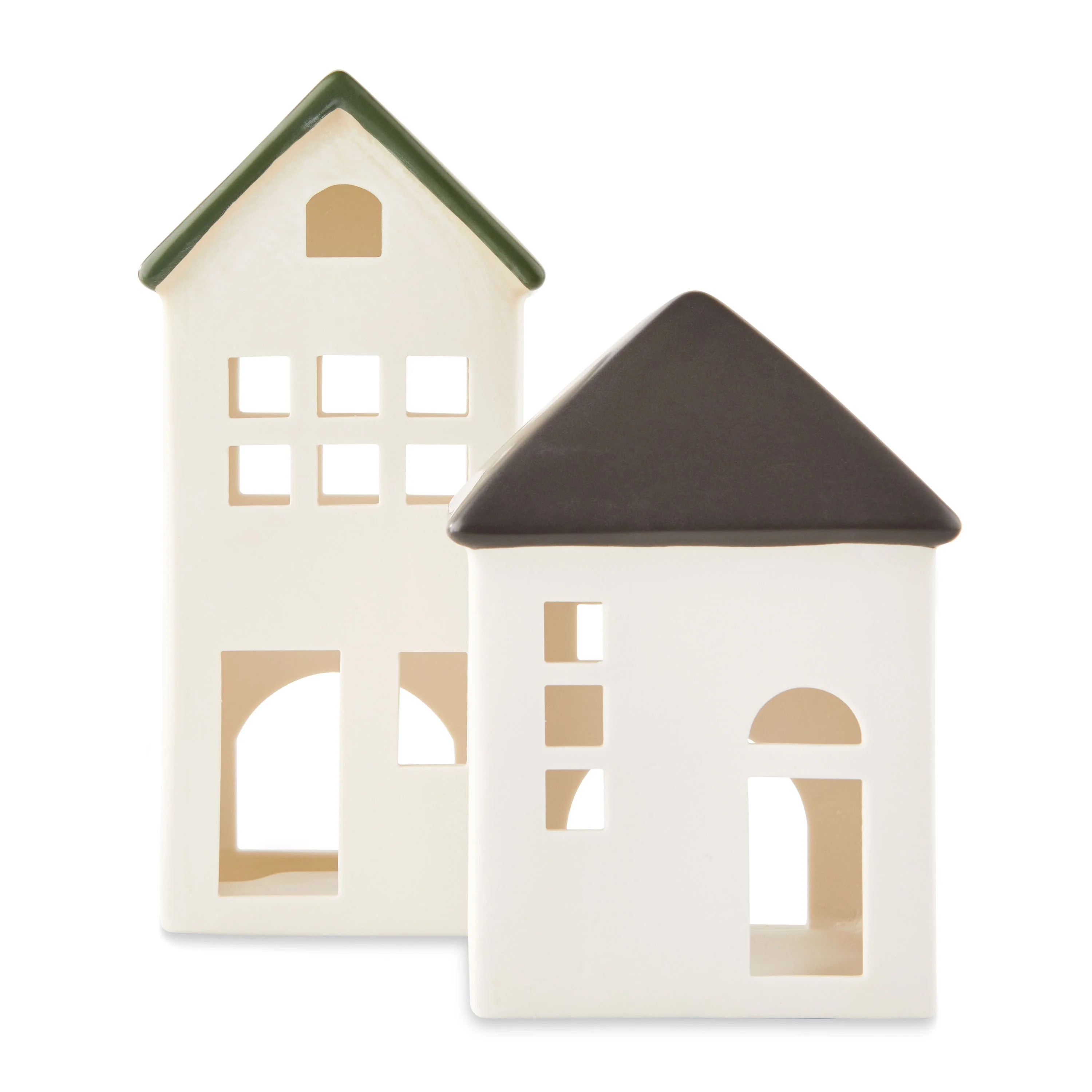 Holiday Time White House Black Roof Tabletop Christmas Decorations, 2 Pack - Walmart.com | Walmart (US)