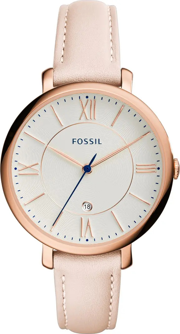 'Jacqueline' Leather Strap Watch, 36mm | Nordstrom