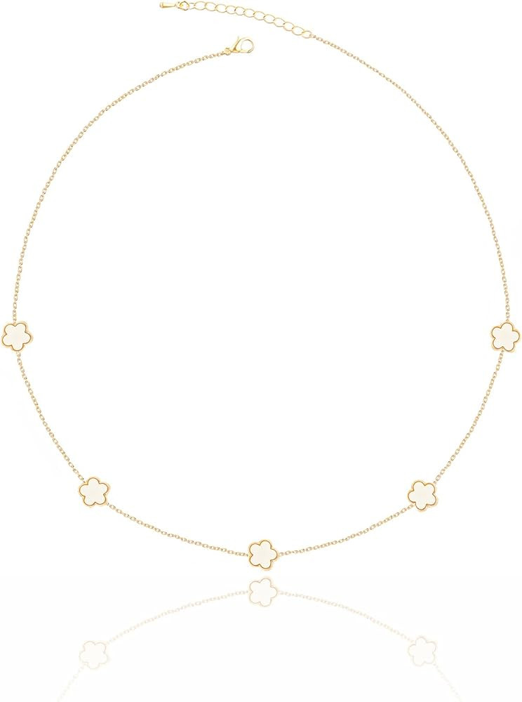 14K Gold Pendant Four Leaf Clover Necklace for Women Lucky Flower Jewelry | Amazon (US)