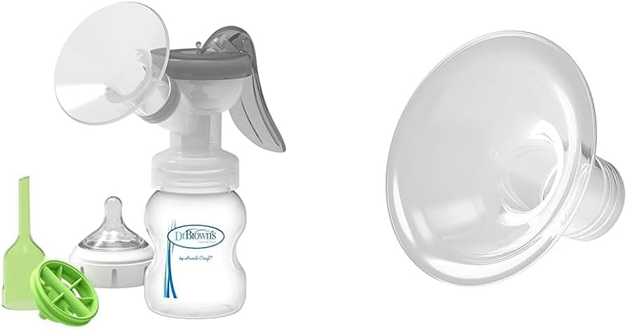 Dr. Brown's Manual Breast Pump with SoftShape 100% Silicone Shield & Anti-Colic Options+ Wide-Nec... | Amazon (US)